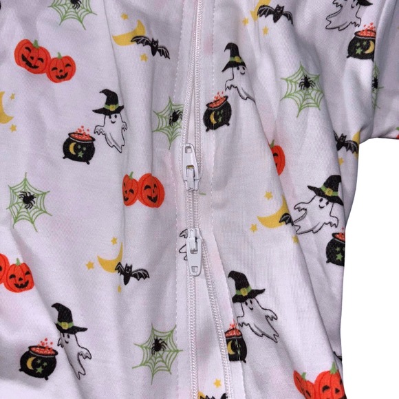 Kissy Kissy Halloween Footed Pajamas 3-6M Pumpkins Ghosts Bats 100% Pima Cotton‎ - Picture 6 of 6
